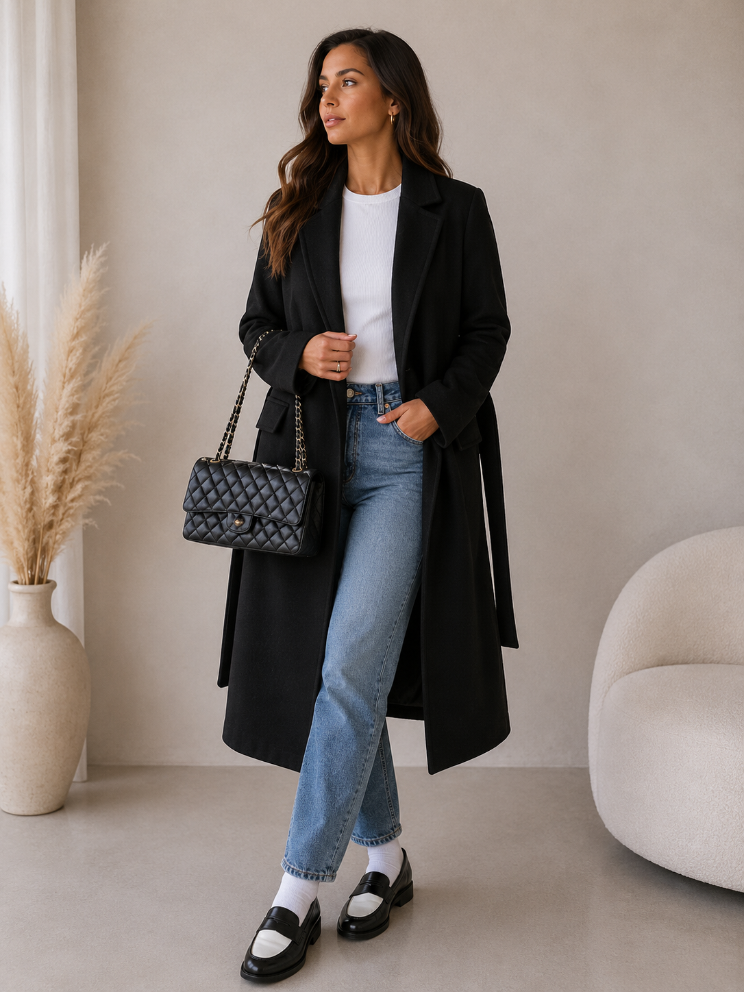 Long Coat for Women in Black