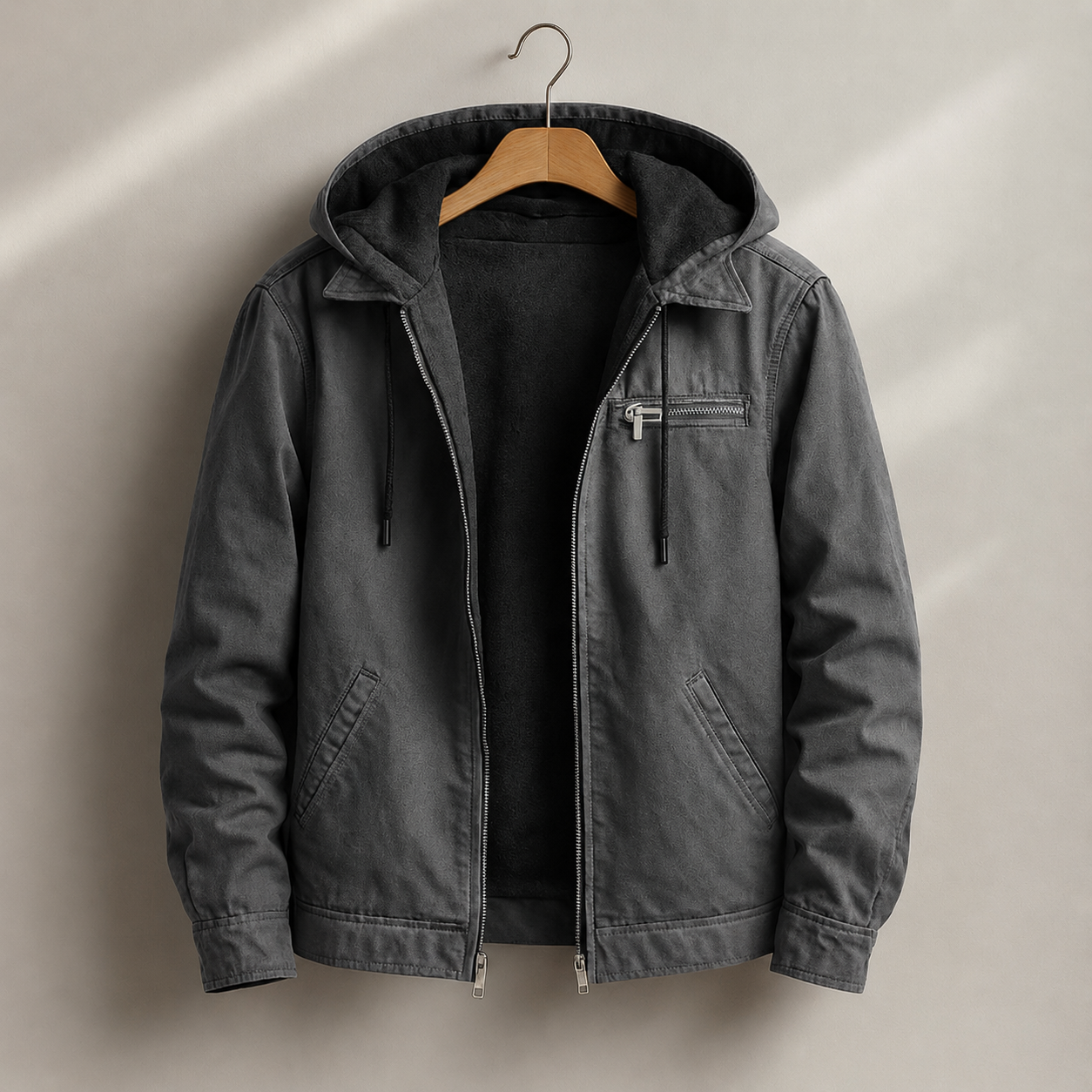 Men's Sherpa Lined Jacket in Grey