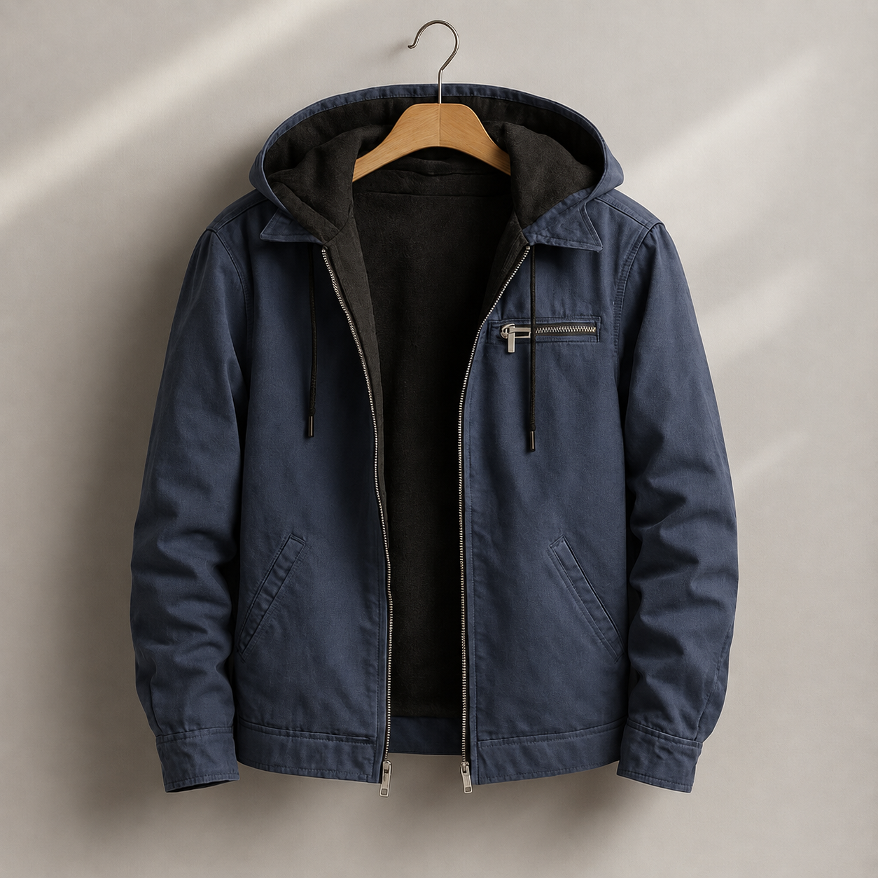 Men's Sherpa Lined Jacket in Blue