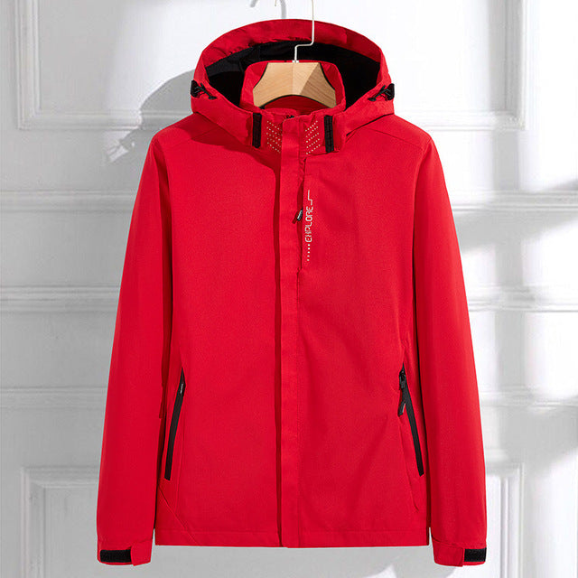 Lightweight Waterproof Raincoat for Women in Red