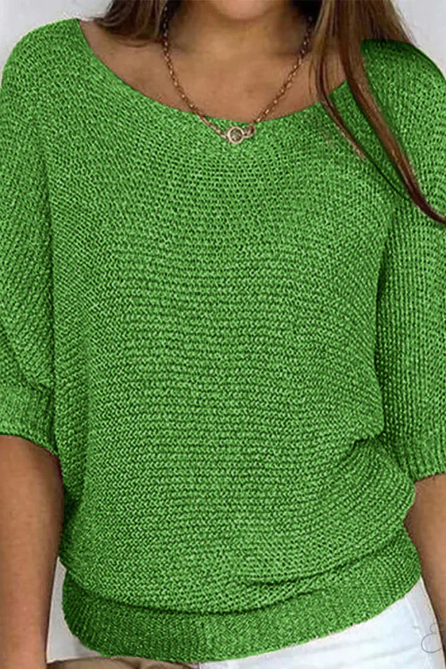 Cable Knit Sweater for Women in Green