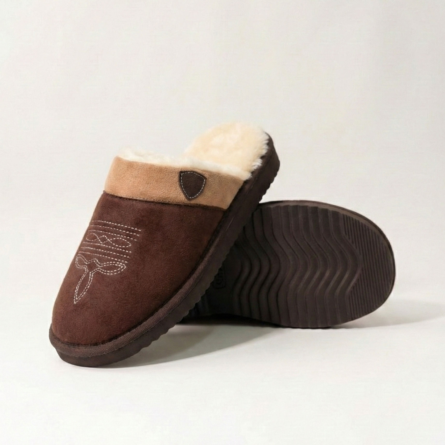 Cowboy Slippers for Men in Brown