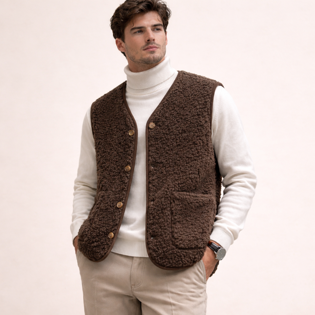 Men's Sweater Vest in Brown