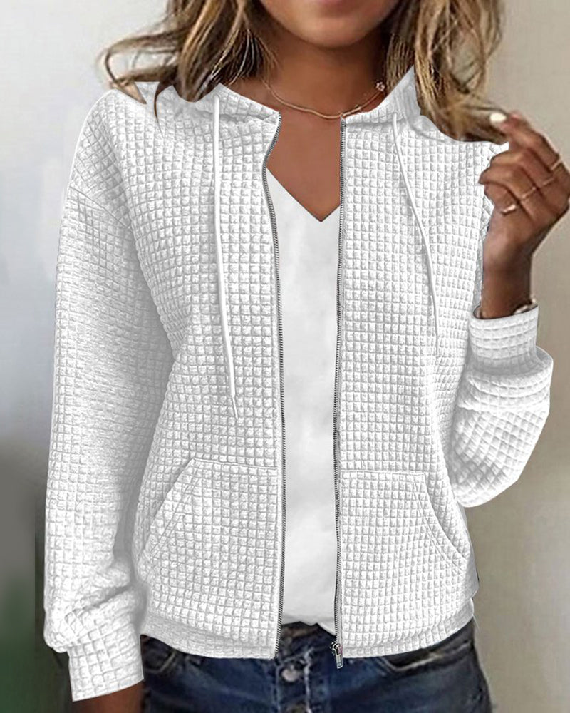 Zip Up Hoodie for Women in White