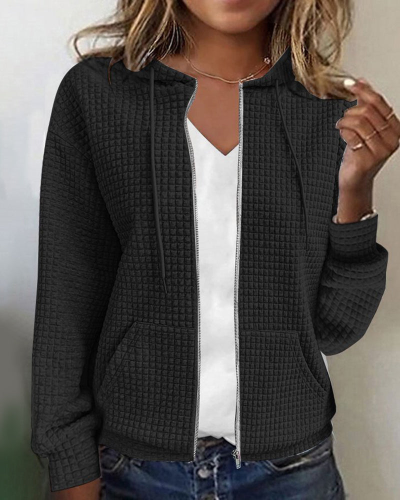 Zip Up Hoodie for Women in Black