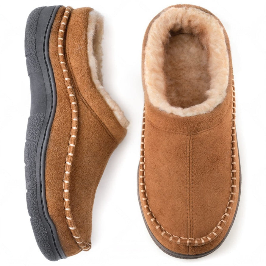 Men's moccasin slipper in Light Brown, shown against a plain studio background
