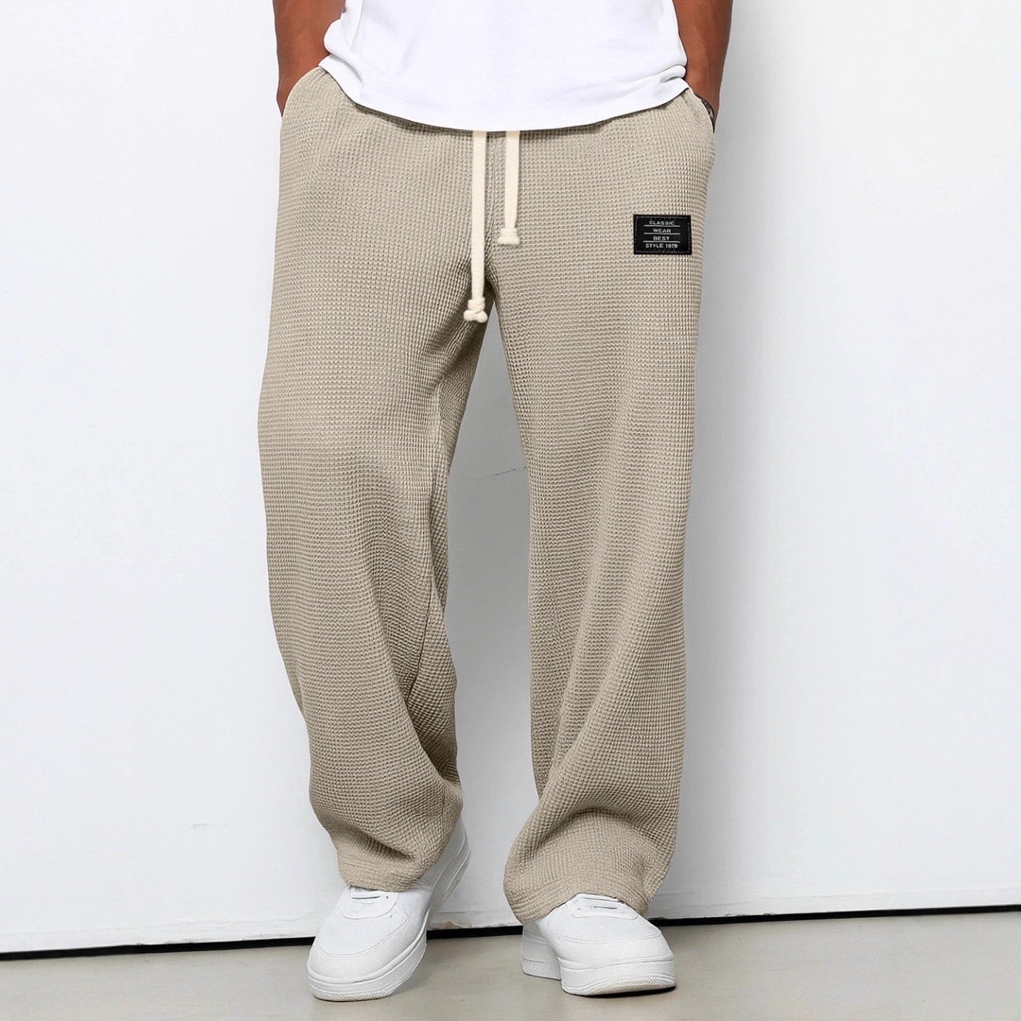 Straight leg pants for women in khaki