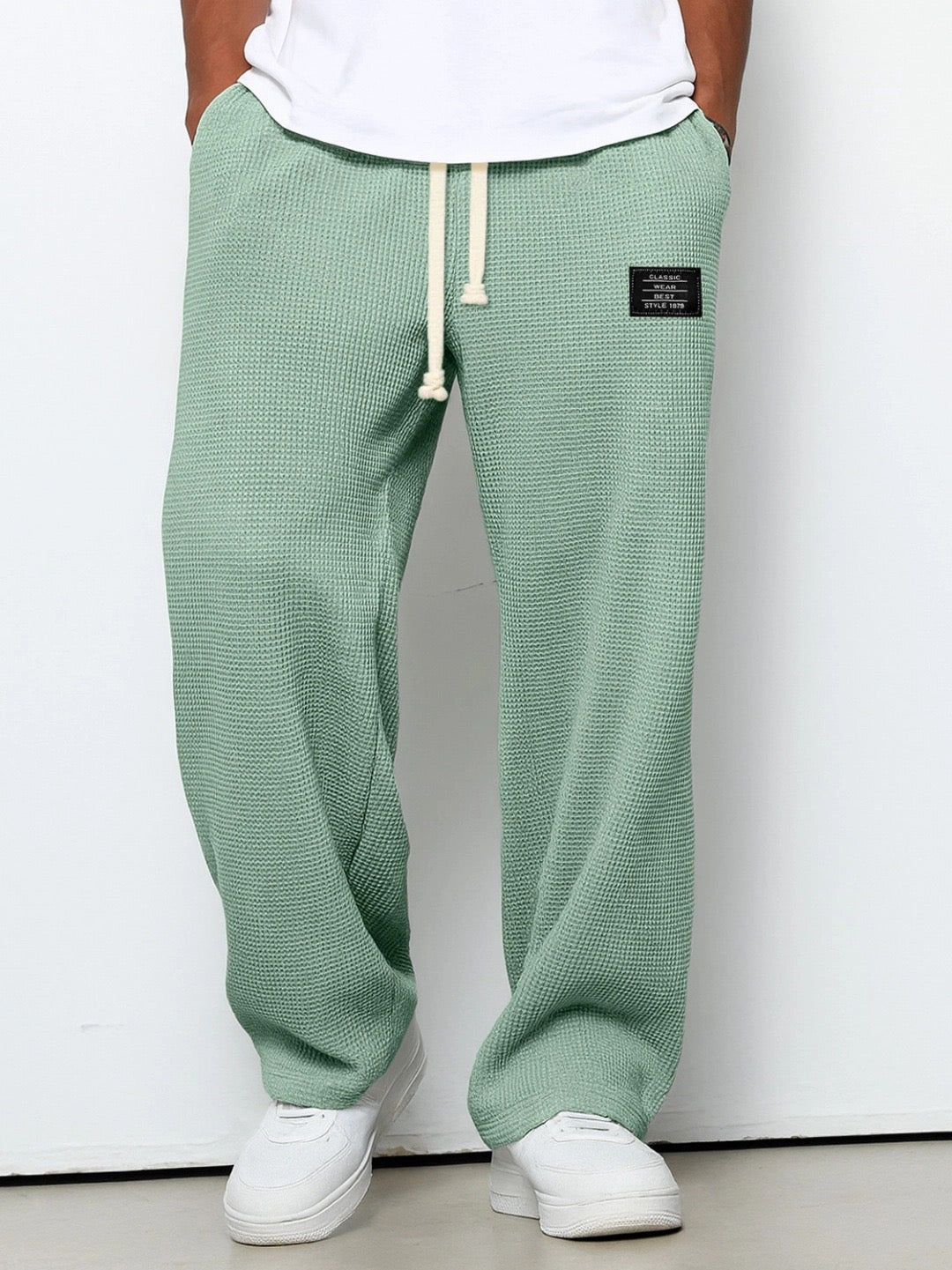 Straight leg pants for women in green