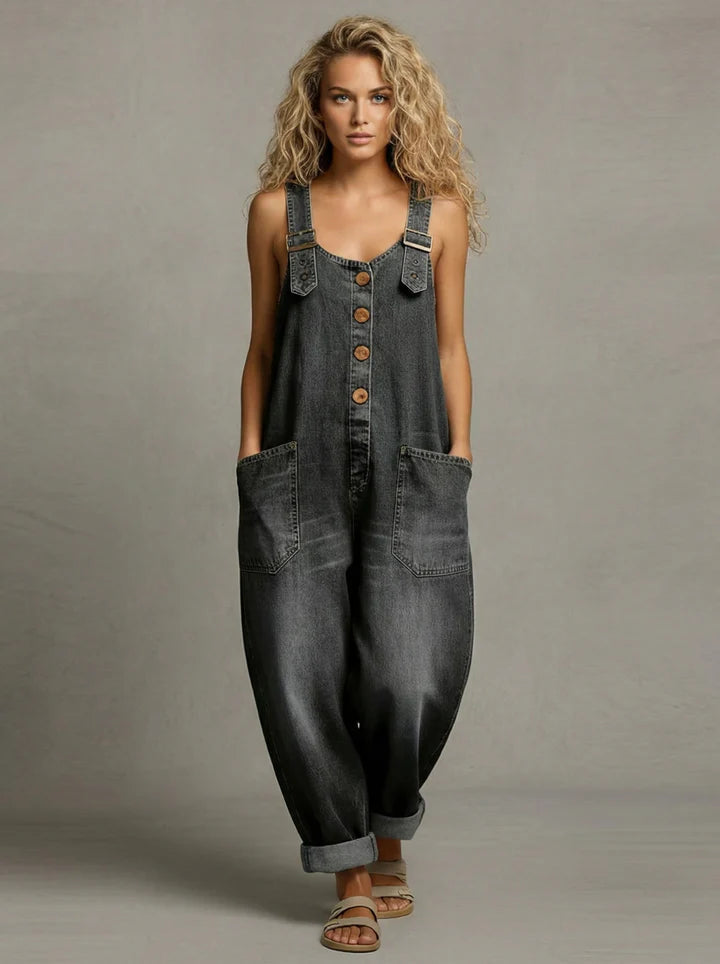 Denim Overalls for Women in Black