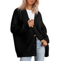 Oversized Cashmere Cardigan Sweater for Women in Black