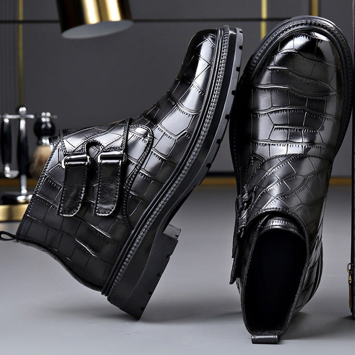 Ankle boots for women, underside showing the deep lug tread
