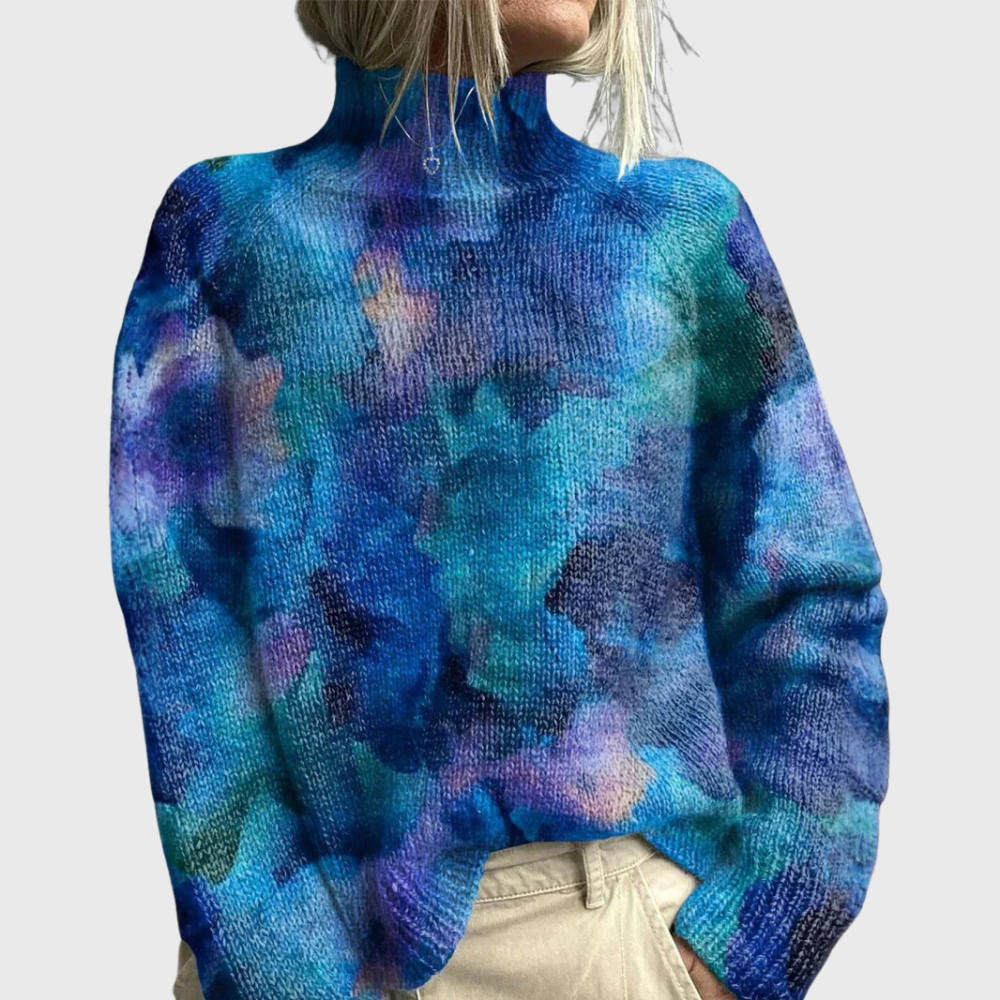 Turtleneck Sweater for Women in Blue
