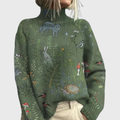 Turtleneck Sweater for Women in Green