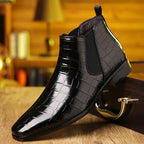 Men's leather Chelsea boots in black