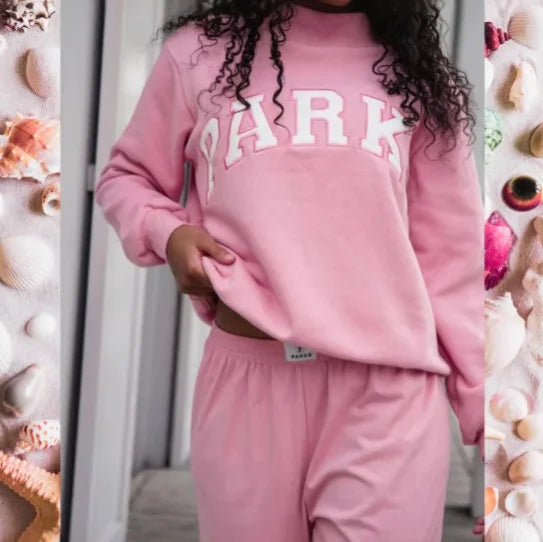 Printed Sweater for Women in Pink/White