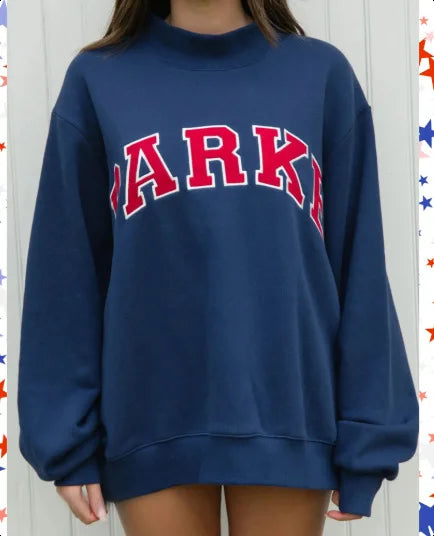 Printed Sweater for Women in Dark Blue