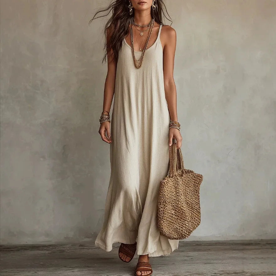 Cami maxi dress in Beige