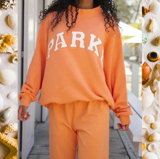 Printed Sweater for Women in Orange