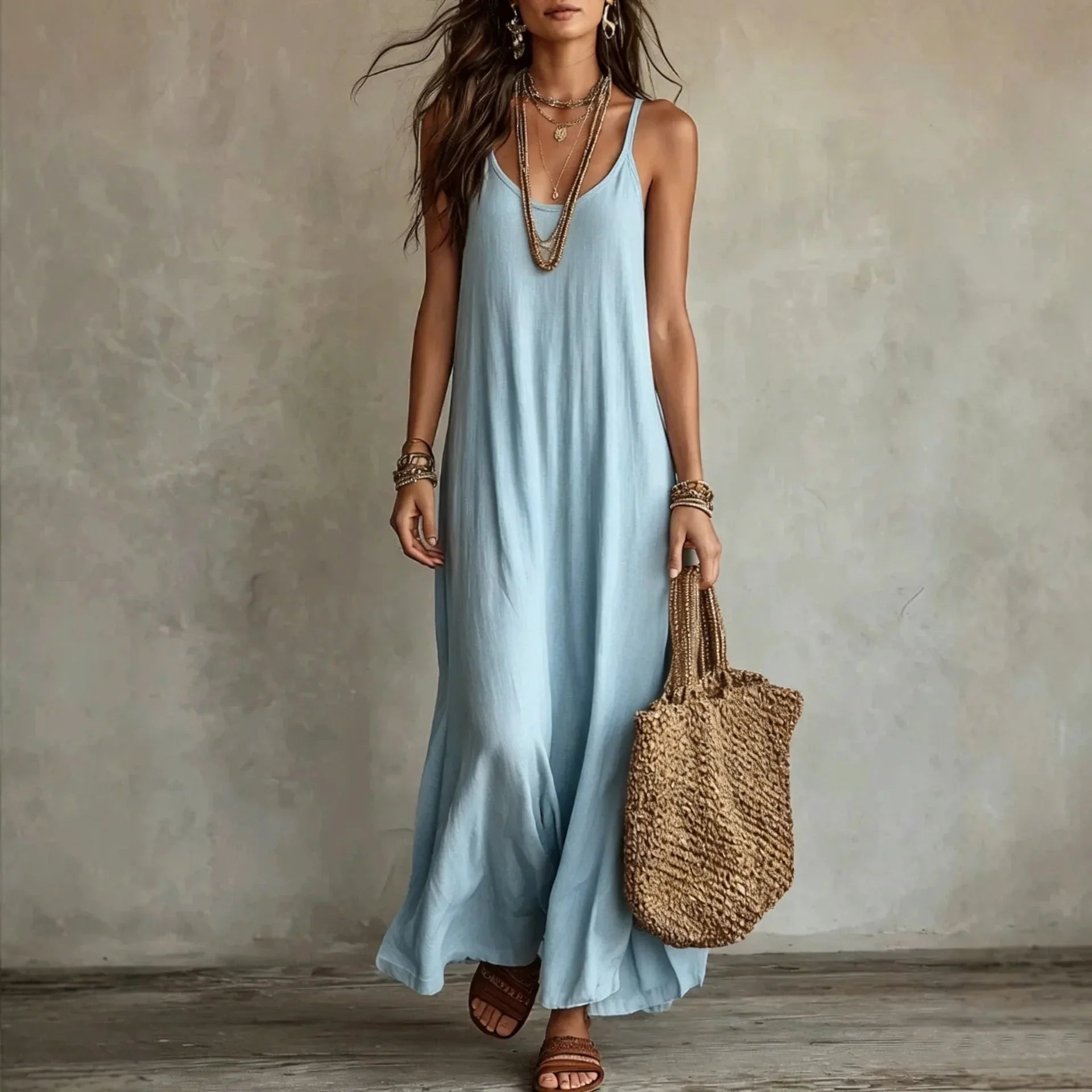Cami maxi dress in Light Blue