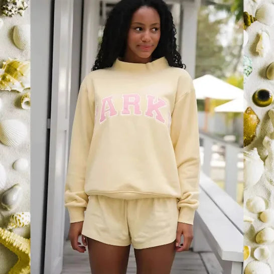 Printed Sweater for Women in Yellow/Pink
