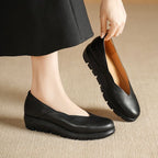 Underside of the ballet flats showing the flexible shock-absorbing outsole