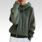Merino Wool Turtleneck Sweater for Women — front view on model