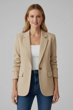 Blazer for Women in beige — front view on a plain background