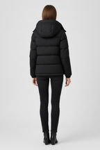 Insulated Jacket for Women in black — worn as a layer, full length view