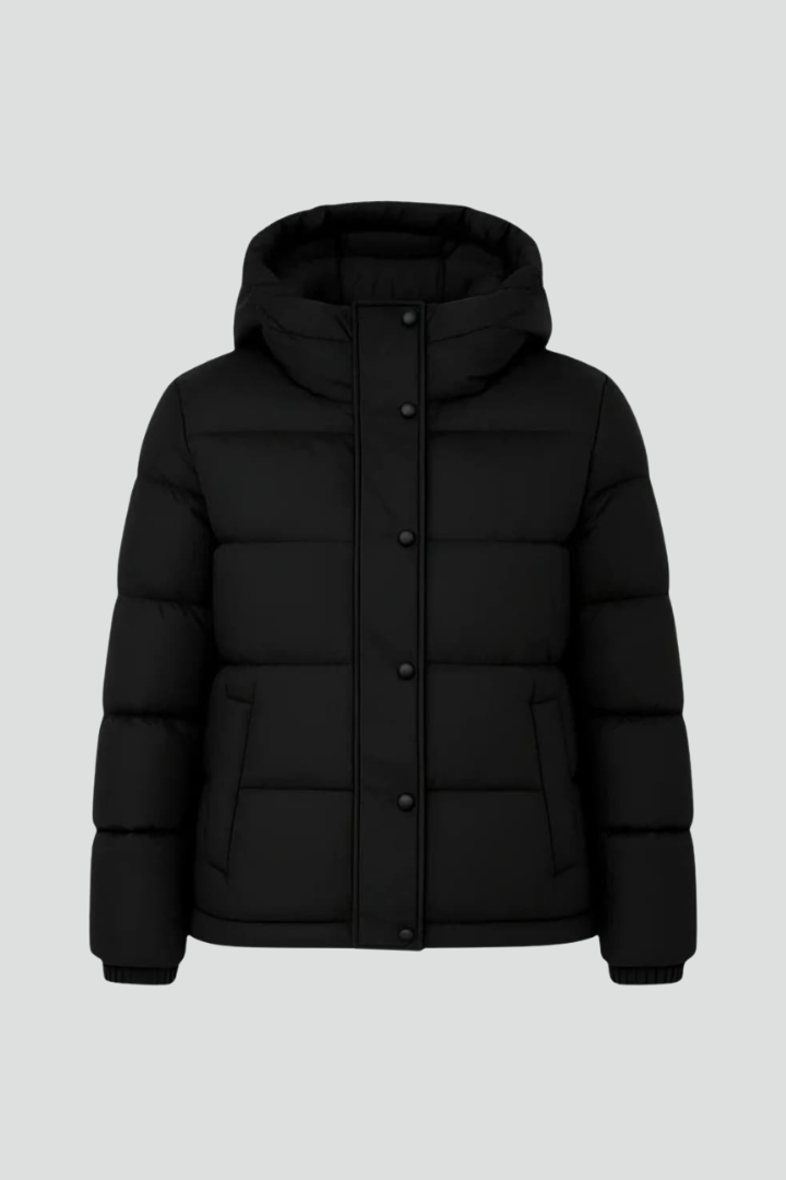 Insulated Jacket for Women in black — front view showing the close secure fit