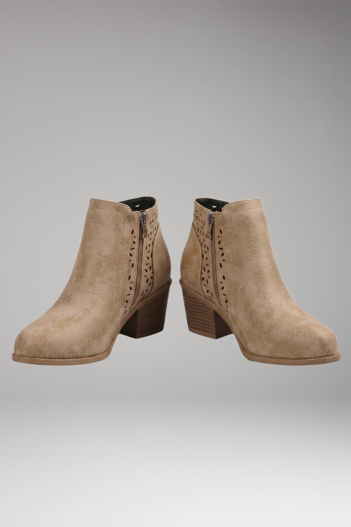 Cut out ankle boots — front view