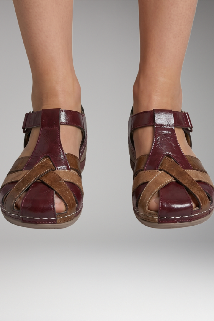 Platform Sandals for Women in Burgundy