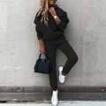 Fleece Hoodie and Jogger Matching Set for Women in Blue