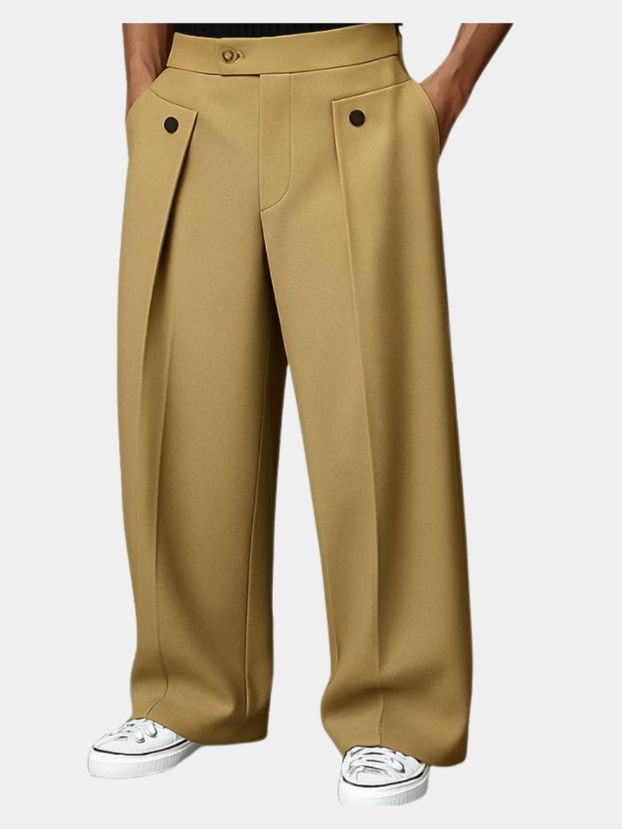 Wide Leg Pants for Men — front view on model