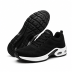 Black men's slip on walking shoes, side view