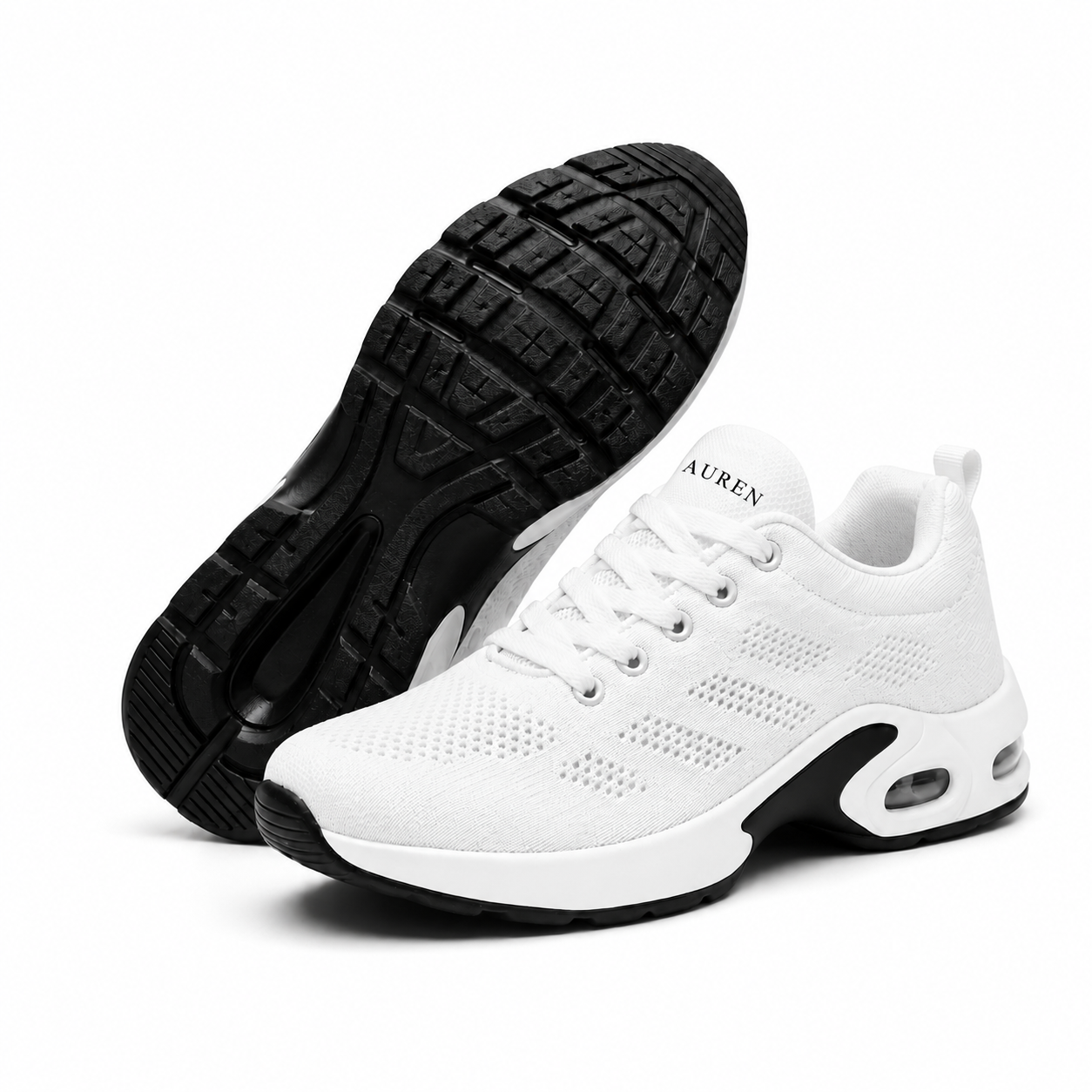 White men's slip on walking shoes, side view