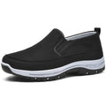 Waterproof shoes for men in black, side profile showing the wide toe box