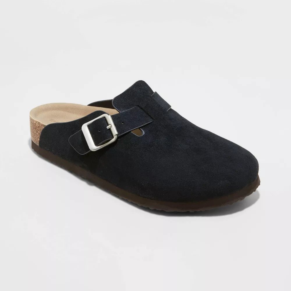 Suede Clogs for Women in Black