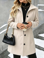 Longline Wool Coat for Women — studio photo, view 4