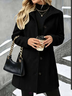 Longline Wool Coat for Women — studio photo, view 3