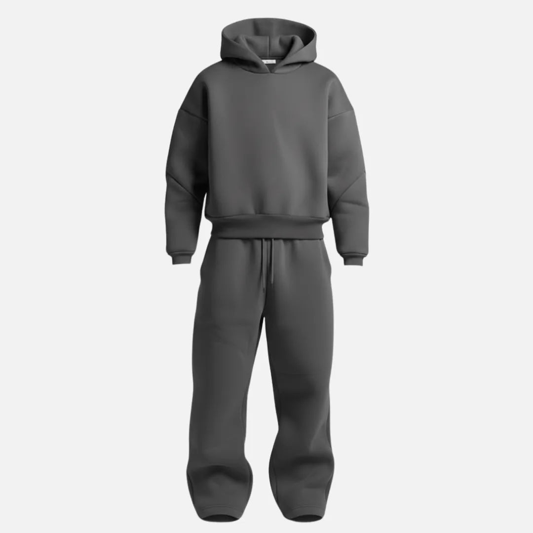 Hoodie and Sweatpants Set for Men in Gray