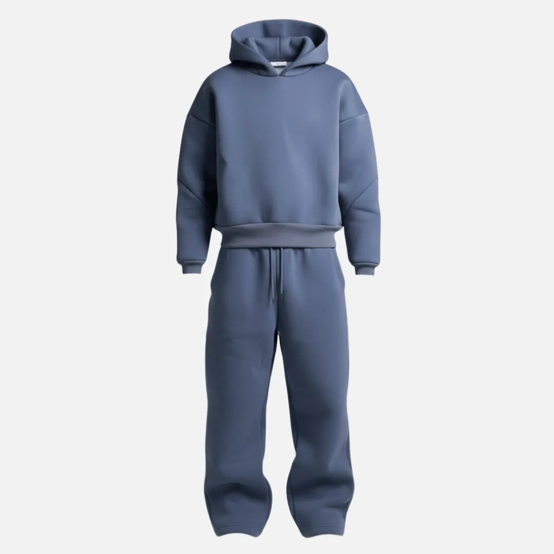 Hoodie and Sweatpants Set for Men in Blue