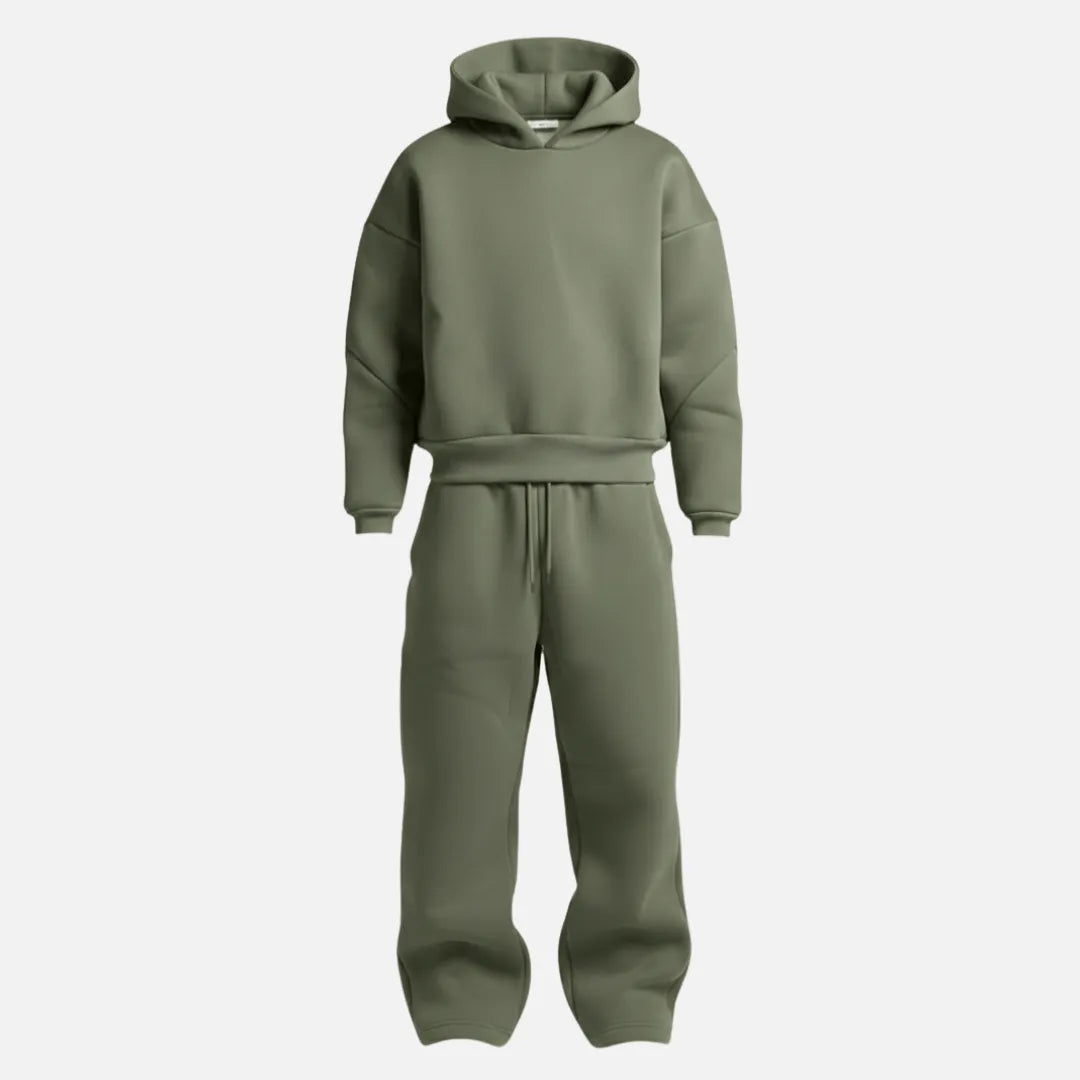 Hoodie and Sweatpants Set for Men in Green