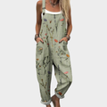 Overalls for Women in green — front view on model
