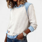 Women's long sleeve top — detail of the fabric and stitching