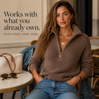 Quarter Zip Sweater for Women — full length styling shot