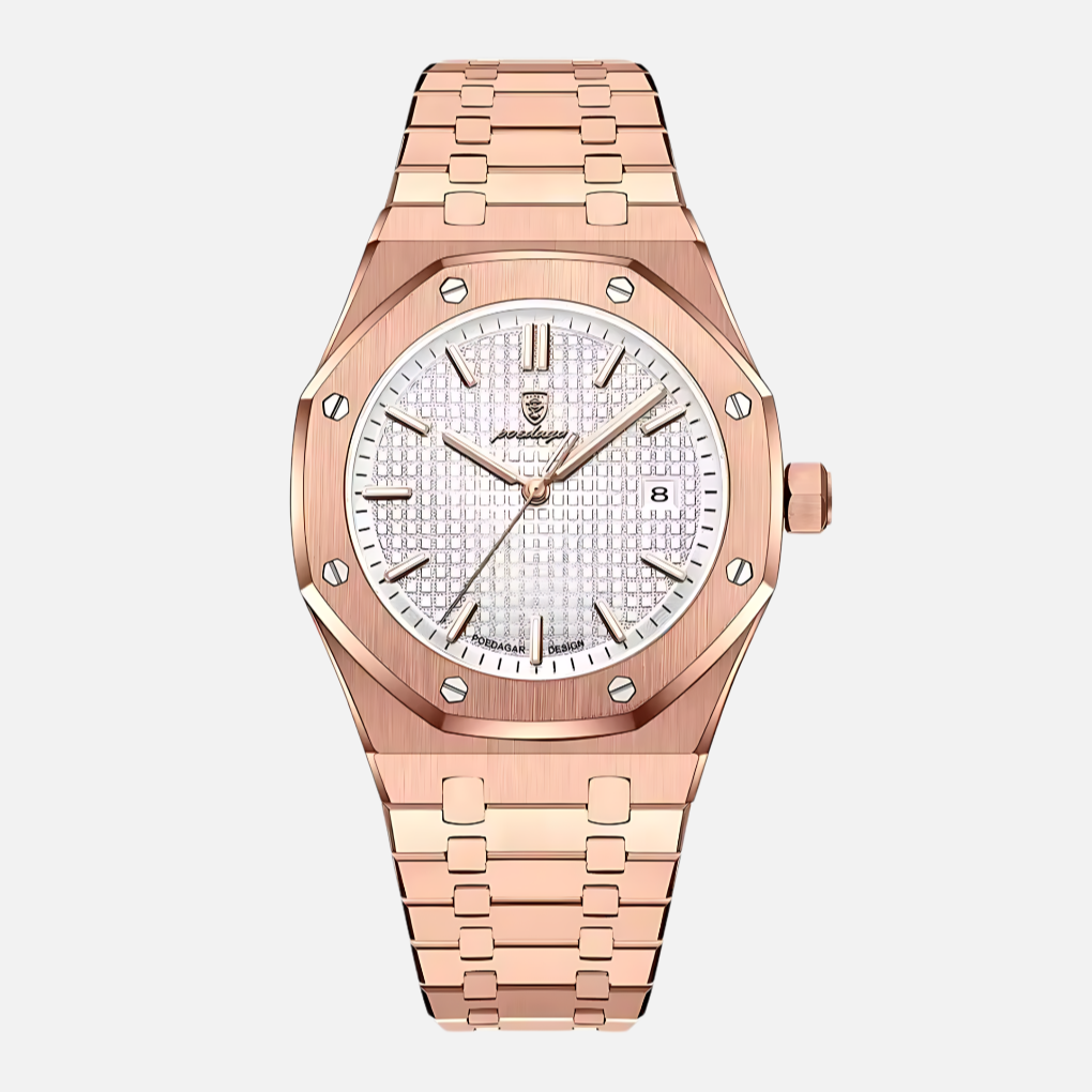 Men's quartz watch in Silver Ice - Rose Gold