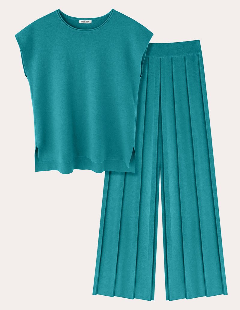 Knit Matching Set for Women in Blue