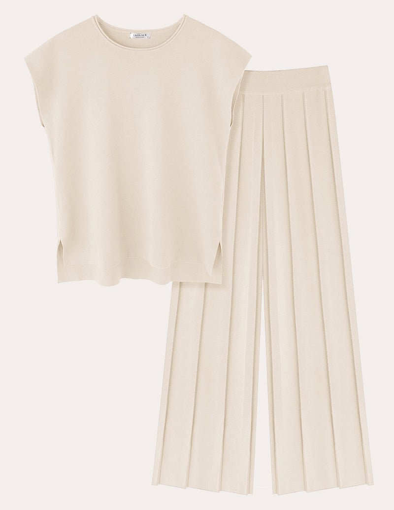 Knit Matching Set for Women in Cream