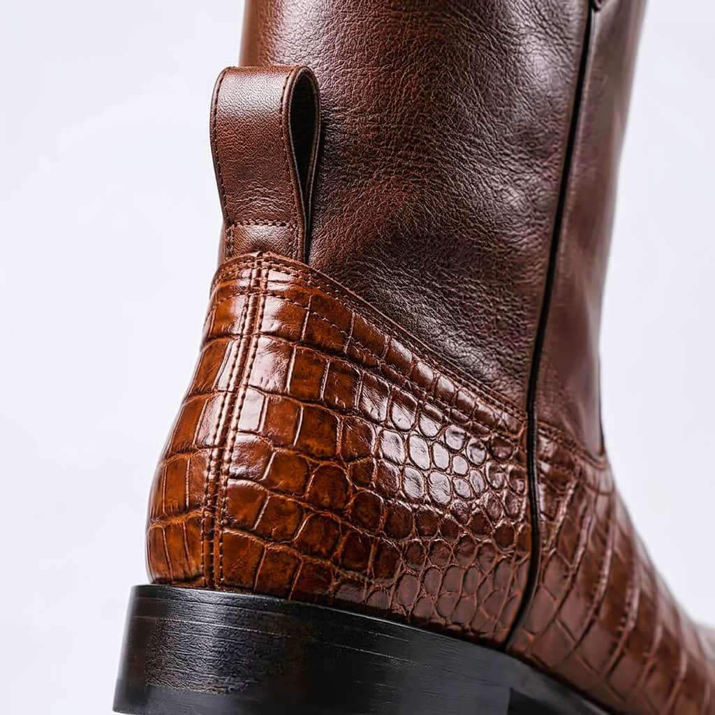 Close view of the grip outsole and heel block
