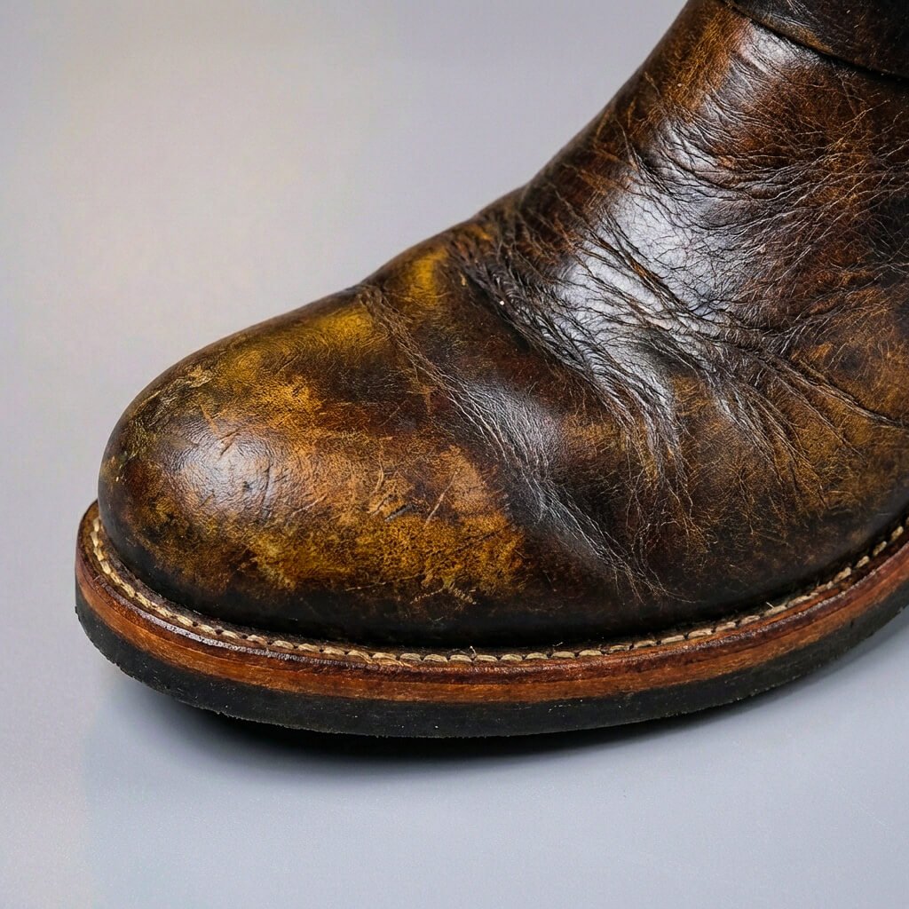 Slip-resistant outsole tread of the men's leather boot